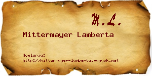 Mittermayer Lamberta névjegykártya